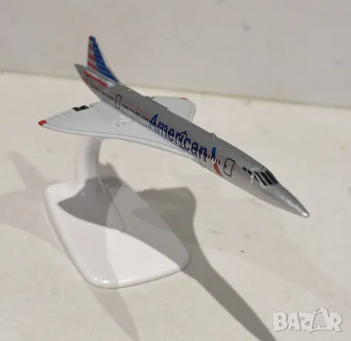Конкорд самолет модел макет метален American полет небе класа Concorde, снимка 3 - Колекции - 49507385