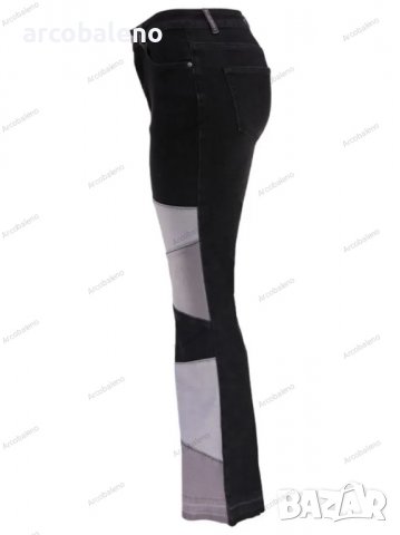 Дамски двуцветни улични изпрани клоширани дънки, 3цвята , снимка 7 - Дънки - 39745756