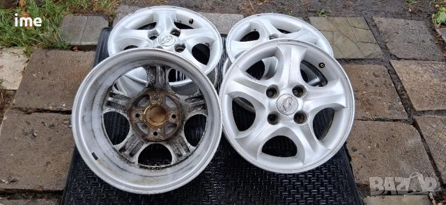 4бр. ляти джанти 6J15 ET46. 4x114.3 мм. 67.1 мм среден отвор. OEM 5291027700. Свалени са от Hyundai., снимка 8 - Гуми и джанти - 50931777