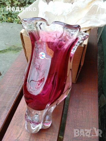Винтидж ваза Мурано,оловен кристал,Нова с кутия, снимка 13 - Антикварни и старинни предмети - 35174605