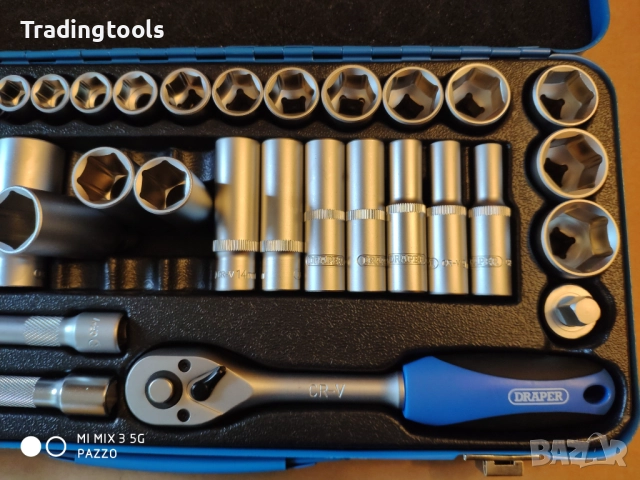 DRAPER гедоре /гидория 3/8 37части вложки камъни комплект метална кутия, снимка 4 - Гедорета - 52864176