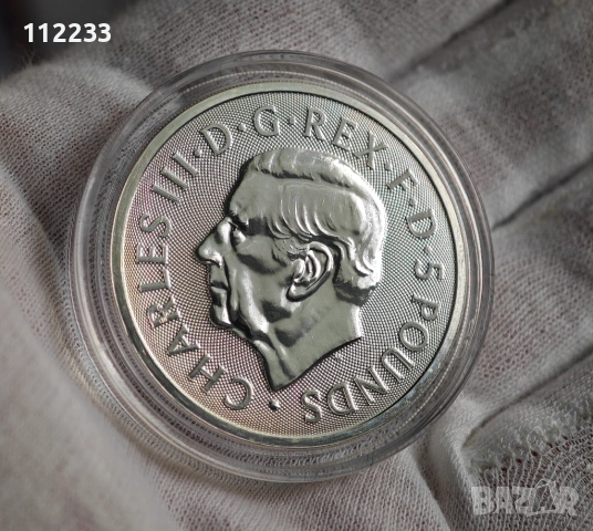 Кралски Тюдорски зверове: Пантера 2 унции сребърна монета, снимка 4 - Нумизматика и бонистика - 53119145