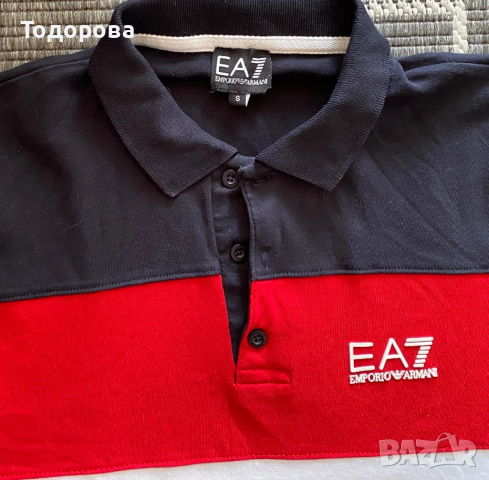 Тениска Armani червено, синьо и бяло, снимка 2 - Тениски - 52625421