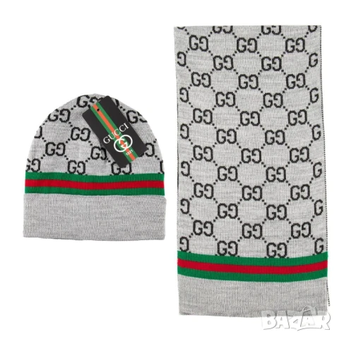 шапка и шал louis vuitton gucci , снимка 4 - Шапки - 51404206