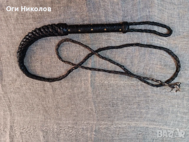 Оригинален плетен кожен бич, снимка 4 - Антикварни и старинни предмети - 50998405