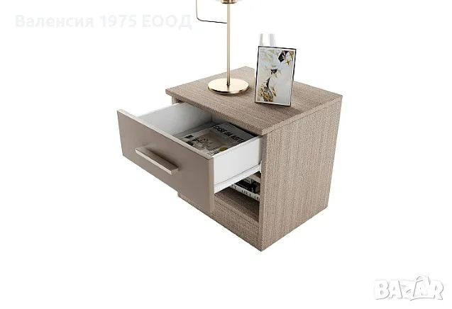 Нощно шкафче Сити 3007 дъб артисан или комбинация мока/ лате, снимка 11 - Шкафове - 47360690