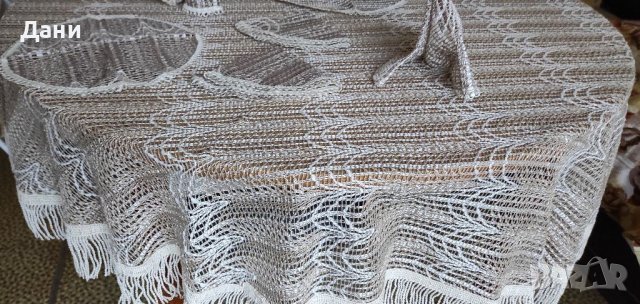 Кръгла покривка за маса., снимка 2 - Антикварни и старинни предмети - 37509322