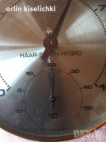 Месинг- Хидро метър влгометър и термометър, снимка 2 - Декорация за дома - 29050716
