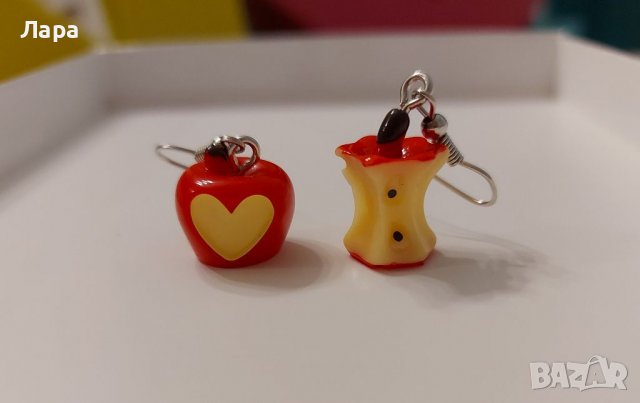 Обици ябълка, снимка 2 - Обеци - 37175373