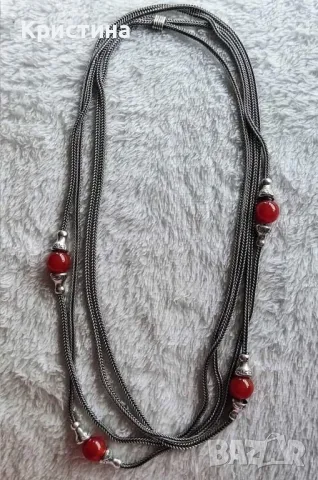 Масивно старинно сребърно колие, снимка 6 - Колиета, медальони, синджири - 49128335