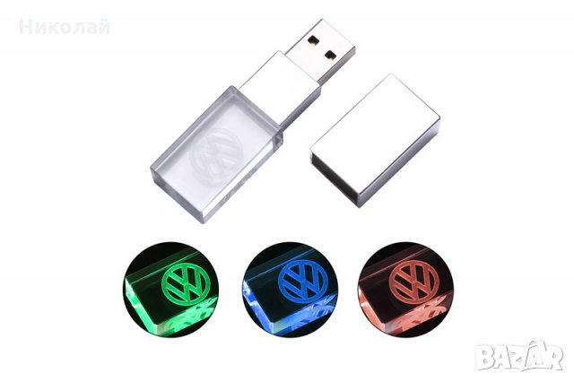 32 гб Светеща флашка VW , Фолксваген , volkswagen, снимка 4 - USB Flash памети - 27604298