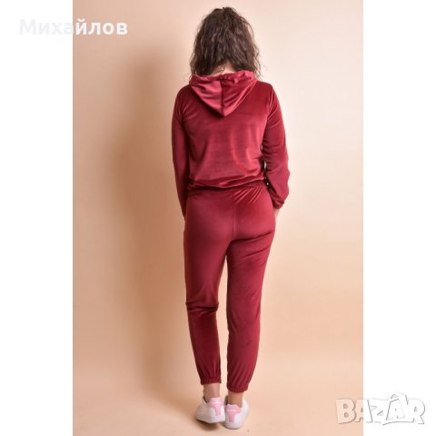 2 вида Анцуг/спортен екип кадифе плюш в червено, снимка 3 - Спортни дрехи, екипи - 43788927