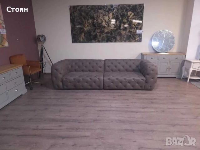 Дизайнерски кафяви кожени дивани две четворки Честърфийлд, снимка 7 - Дивани и мека мебел - 51954131