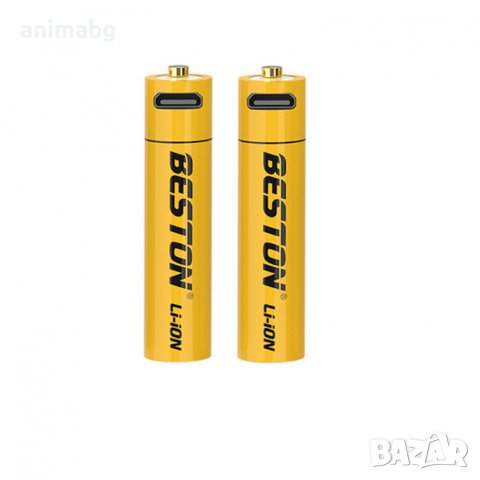 ANIMABG Литиево-йонни презареждащи батерии, ААА, 1.5V, 800mWh, Бързо зареждане, 2 броя