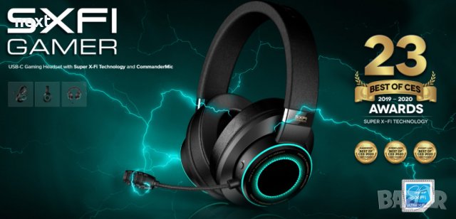 Bluetooth, жични Слушалки Gaming Creative SXFI Gamer, снимка 1 - Слушалки за компютър - 40035840