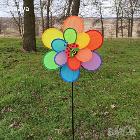3606 Вятърна въртележка за градина Голямо цвете с животинче