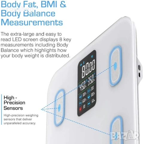 НОВА, ТЕСТВАНА Active Era® умен кантар с Bluetooth и приложение, литиева вградена батерия..., снимка 5 - Други - 50577308