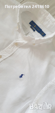 POLO Ralph Lauren Len/ Лен Slim Fit Mens Size M  ОРИГИНАЛ! Мъжка Ленена Риза.