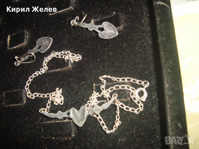 ПОСРЕБРЕНО НЕЖНО КОЛИЕ и ОБЕЦИ със ЗЕЛЕНИ КАМЪНИ ОЛИВИН 21665, снимка 10 - Бижутерийни комплекти - 32525204