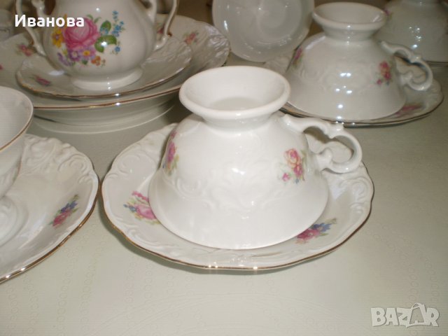 ИЗЯЩЕН СТАР ПОЛСКИ СЕРВИЗ ЗА ЧАЙ, снимка 5 - Антикварни и старинни предмети - 37507986