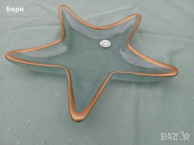 Стъклено испанско плато/чиния ново