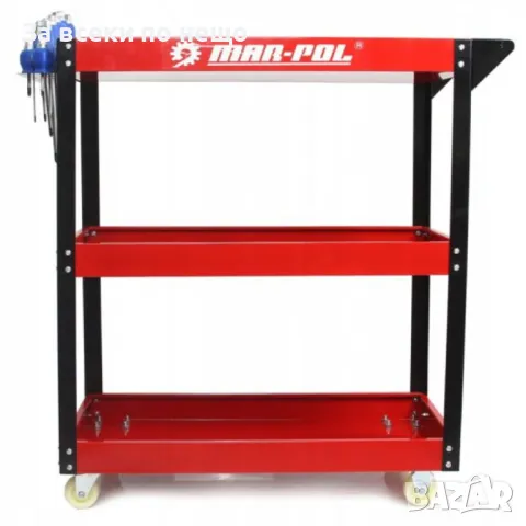 Количка за инструменти с 3 рафта и поставка за отвертки Mar-Pol, снимка 2 - Отвертки - 50350876