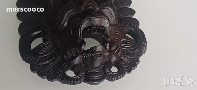 Стара ръчно резбована маска - Баронг , снимка 2 - Антикварни и старинни предмети - 51179583
