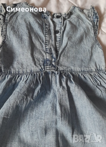 Дънкова рокля размер 86, 18 месеца, снимка 4 - Бебешки рокли - 53400276