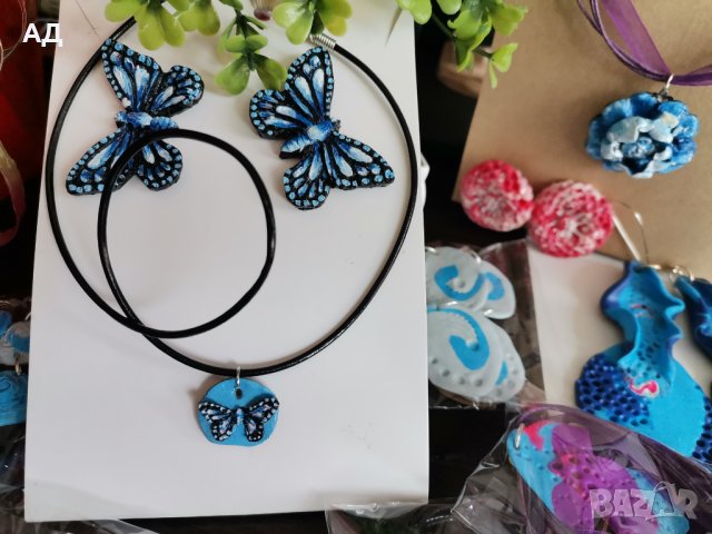 Разпродажба на обеци и колиета изработени от полимерна глина , снимка 4 - Обеци - 37826159