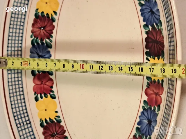 френско керамично плато поднос с цветя 22/3, снимка 3 - Прибори за хранене, готвене и сервиране - 49199589