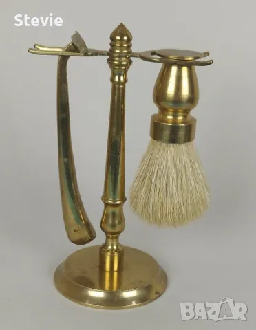 Месингов сувенир - Бръснарски сет, снимка 3 - Декорация за дома - 48636779