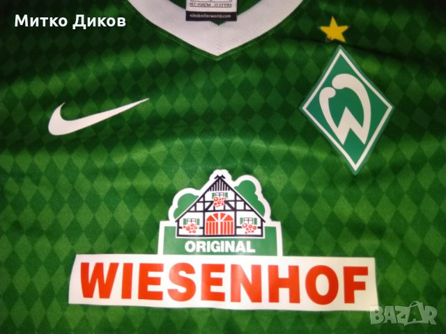 Вердер Бремен  2013-14г домакини тениска маркова на Найк №14 Аарон Хънт юноши 13-14г, снимка 4 - Футбол - 26374977