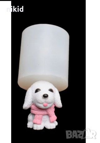 3D куче пудел с шал цилиндър силиконов молд форма фондан гипс смола украса декор шоколад, снимка 2 - Форми - 33434705