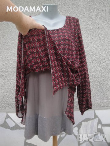 4XL Нова туника с пайети от два пласта, снимка 4 - Туники - 32586662