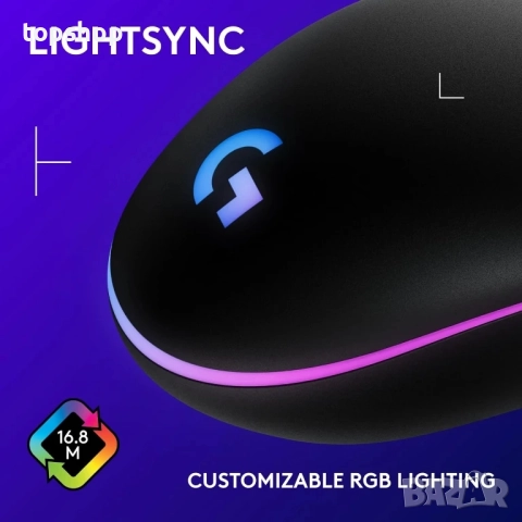 НОВА, тествана геймърска мишка Logitech G203 LightSync с кабел, 8000 DPI, Rainbow Optical Effect..., снимка 3 - Клавиатури и мишки - 51615196