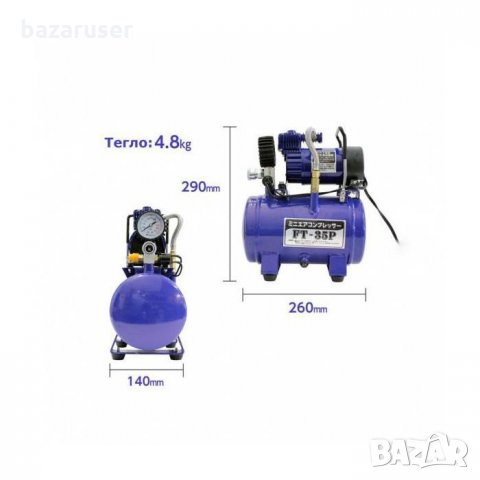 Нов Компресор за Въздух с Резервоар 2 л.  12V    -  120.20 лв., снимка 2 - Аксесоари и консумативи - 29568874