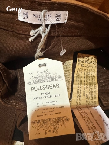 Кафяв дамски панталон Pull & Bear, снимка 3 - Панталони - 52311474