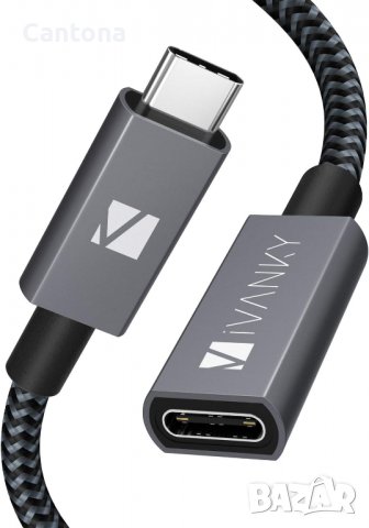 iVANKY USB C удължителен кабел 100 см [100 W, 20 Gbps] USB-C 3.1 Gen 2 мъжки към женски 4K видео каб