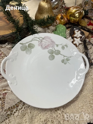 Rosenthal  Изключително елегантно и нежно на живо💜 Дръжки с прекрасен релеф и нежна розова клонка П