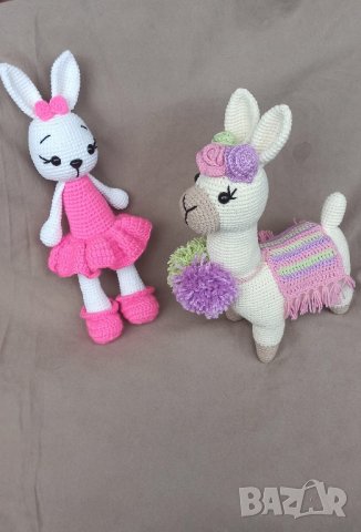 Плетени играчки - еднорог и лама