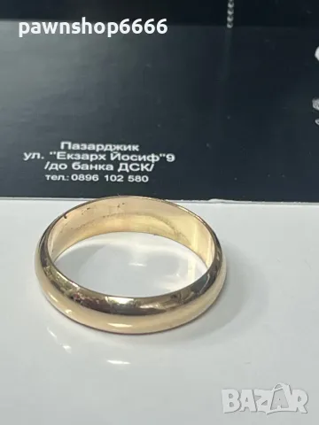 Златна халка 14 карата, снимка 3 - Пръстени - 48473834