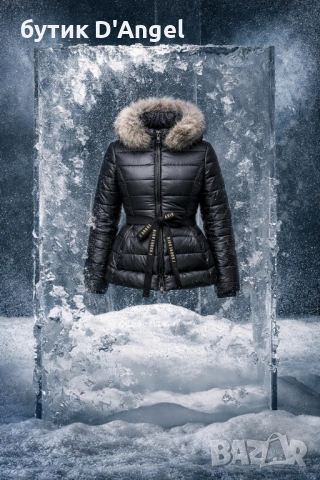 АVIN Яке Après ski черно с качулка от ест. кожа, снимка 3 - Якета - 53098767