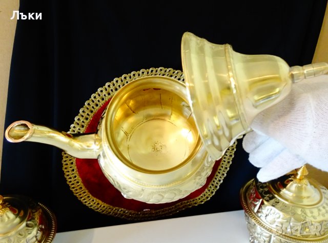 Марокански бронзов чайник,кана,маркиран. , снимка 8 - Антикварни и старинни предмети - 40147286