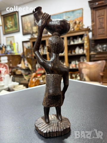 Абаносова африканска статуетка / фигура. №7869, снимка 9 - Антикварни и старинни предмети - 53476971