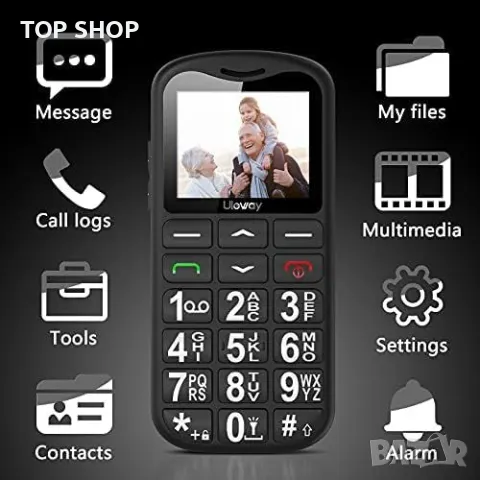 Нов Мобилен телефон с големи бутони за възрастни Отключен SOS бутон, снимка 5 - Телефони с две сим карти - 49409718