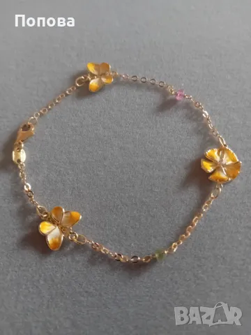 Уникални!Маркова италианска златна гривна 18к. и сребърен  медальон с пеперуди ипозлата  , снимка 16 - Колиета, медальони, синджири - 35680985