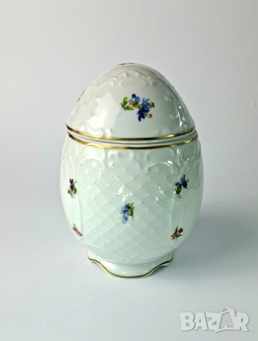Порцеланово яйце с флорална декорация - Lindner, снимка 2 - Декорация за дома - 52813631
