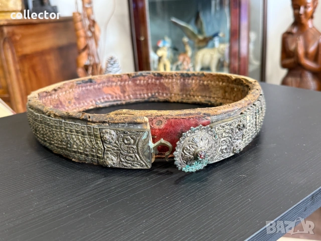 Възрожденски сребърен / сачанен колан за носия. №7877, снимка 8 - Антикварни и старинни предмети - 53496560
