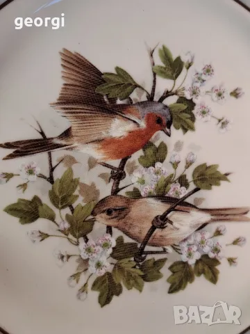 декоративна порцеланова чиния с птици 8/1, снимка 3 - Декорация за дома - 49903436