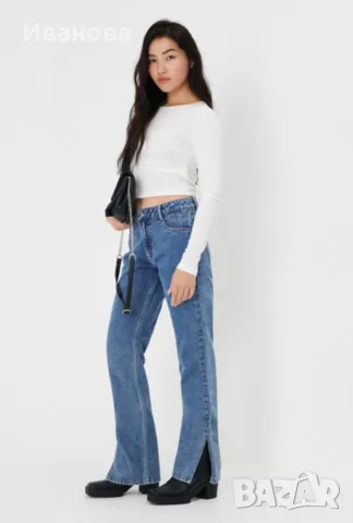 Памучни черни дънки. Свободен крачол, снимка 6 - Дънки - 49884201